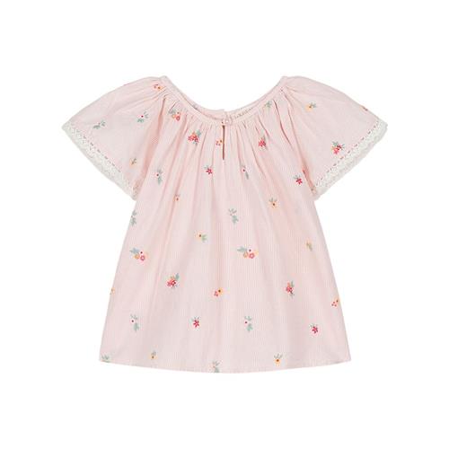 Louise Misha Antonia Bluse Pink Bouquet Stripes 12 months  Lyserød  12 måneder  Piger
