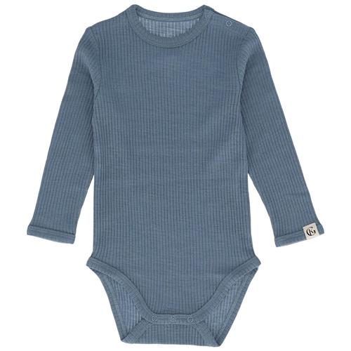 Gullkorn Chalk Wool Bodysuit Denimblue 74 cm  Blå  74 cm  Drenge, Piger