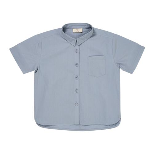 Copenhagen Colors Kortærmet Poplin-skjorte Dusty Blue 86 cm  Blå  86 cm  Drenge