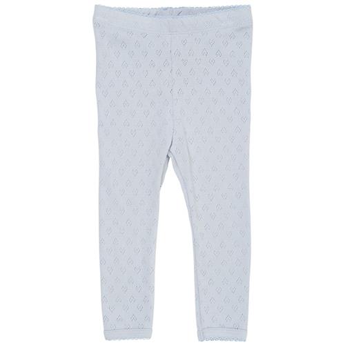 Copenhagen Colors GOTS Heart Pointelle-leggings Dusty Blue 62 cm  Blå  62 cm  Drenge