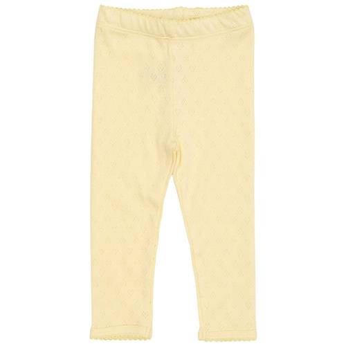 Copenhagen Colors GOTS Heart Pointelle-leggings Pale Yellow Pale Yellow 50 cm  Gul  50 cm  Piger