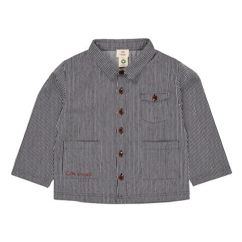 Copenhagen Colors Stribet Twill-jakke Navy Stripe 128 cm  Blå  128 cm  Drenge