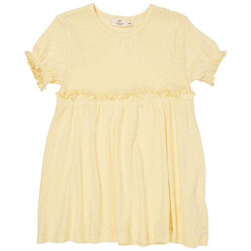 Copenhagen Colors Summer Pointelle-kjole Light Yellow 128 cm  Gul  128 cm  Piger
