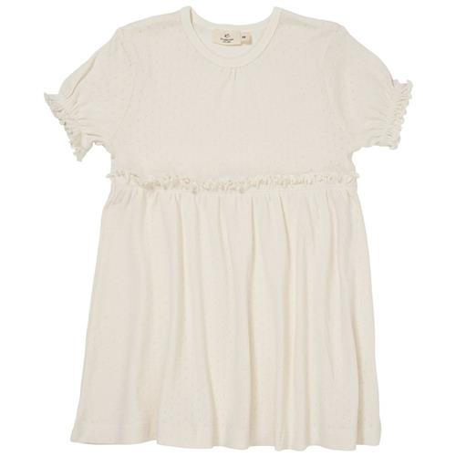Copenhagen Colors Summer Pointelle-kjole Cream 122 cm  Beige  122 cm  Piger