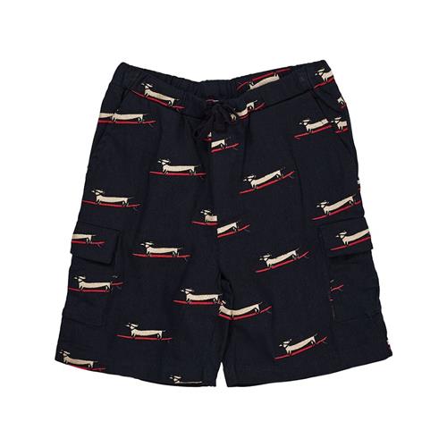 Copenhagen Colors Surfing Dog Shorts I Twill Navy 116 cm  Blå  116 cm  Drenge