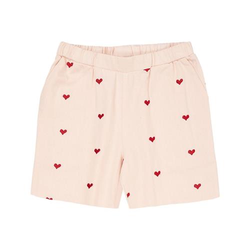 Copenhagen Colors Heart Shorts I Twill Dusty Rose Berry Hearts 80 cm  Lyserød  80 cm  Piger