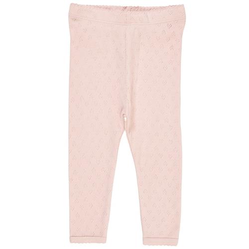 Copenhagen Colors Leggings I Pointelle Dusty Rose 68 cm  Lyserød  68 cm  Piger