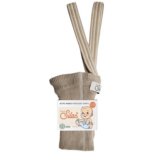 Silly Silas GOTS Fodløse Strømpebukser Oyster Grey Striped  Oyster Grey 3-4 Y  Beige  3-4 år  Drenge, Piger