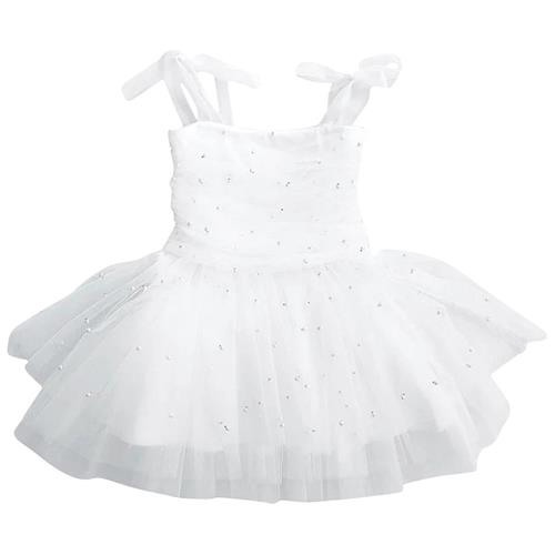 DOLLY by Le Petit Tom Pearl Tyl Ballerina Kjole White 0-1 Y  Hvid  0-1 år  Piger