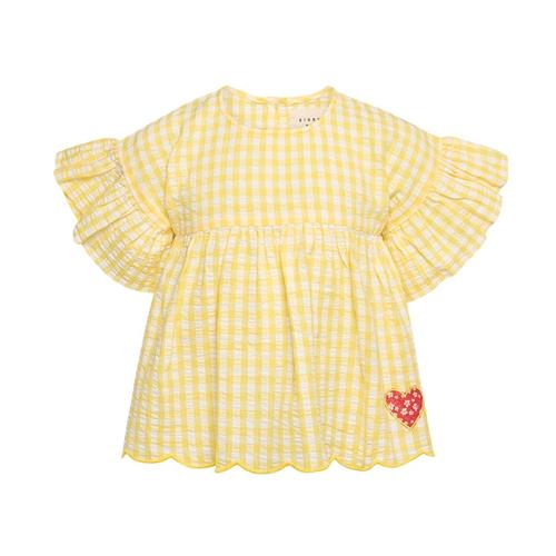Sissel Edelbo Charlene MINI Til Toppen Yellow Checks 7-8 Y  Gul  7-8 år  Piger