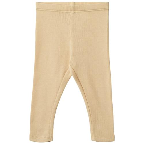 Wheat Maddy Ribbede Leggings Macadamia 62 cm  Beige  62 cm  Drenge, Piger