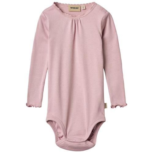 Wheat Lotta Ribbet Baby Body Lavender Mist 80 cm  Lilla  80 cm  Drenge, Piger
