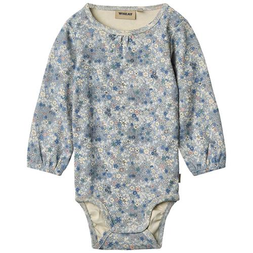 Wheat Linette Baby Body Blue Summer Flowers 80 cm  Blå  80 cm  Piger
