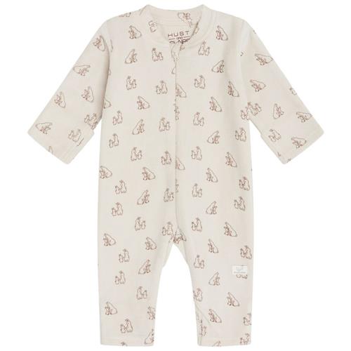 Hust&Claire GOTS Mich Mønstret Heldragt Oat milk 68 cm  Creme  68 cm  Drenge, Piger