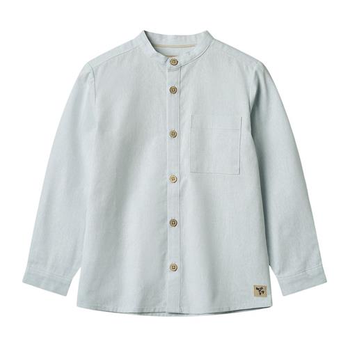 Wheat GOTS Willium Skjorte Light Blue Chambray 122 cm  Blå  122 cm  Drenge