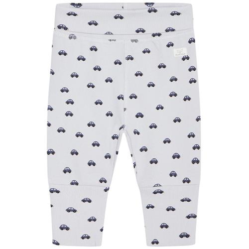 Hust&Claire GOTS Guste Mønstrete Joggingbukser A Bit Blue 44 cm  Creme  44 cm  Drenge