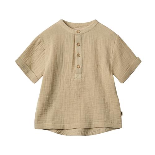 Wheat GOTS Svend Kortærmet Skjorte Soft Sand 122 cm  Beige  122 cm  Drenge