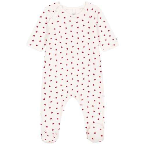 Petit Bateau Velour Med Hjertemønster Onesie Marshmallow Terkuit 18 months  Hvid  18 måneder  Drenge, Piger