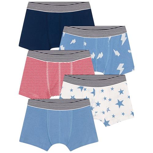 Petit Bateau 5-pak Boxershorts Alaska Marshmallow 5 Y  Blå  5 år  Drenge