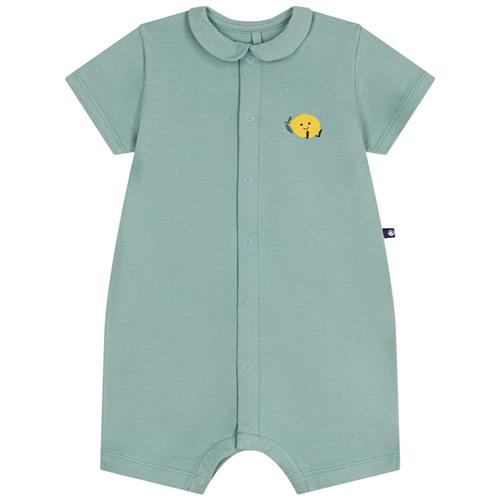 Petit Bateau Kortærmet Heldragt Med Krave Vert 18 months  Grøn  18 måneder  Drenge, Piger