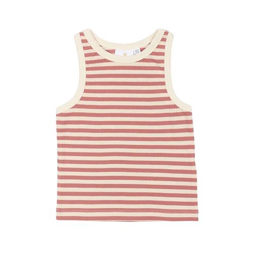 The New GOTS Moore Ribbet Top Old Rose Striped Old Rose Striped 9-10 Y  Lyserød  9-10 år  Piger
