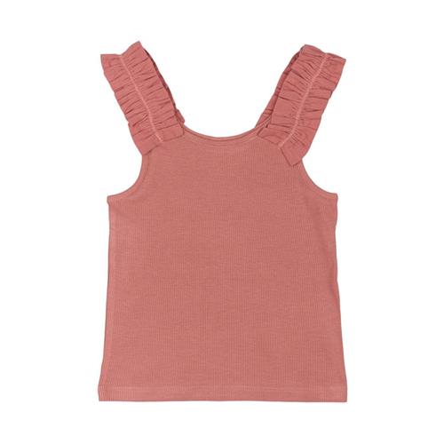 The New Lotus Ribbet Top Med Flæser Old Rose Old Rose 3-4 Y  Lyserød  3-4 år  Piger