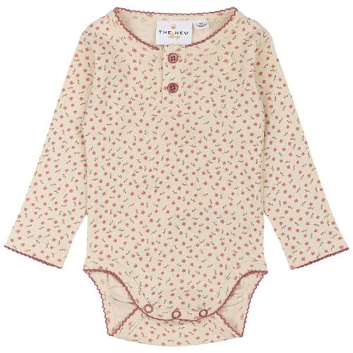The New Siblings GOTS Odette Pointelle Baby Body White Swan Aop White Swan  62 cm  Hvid  62 cm  Piger