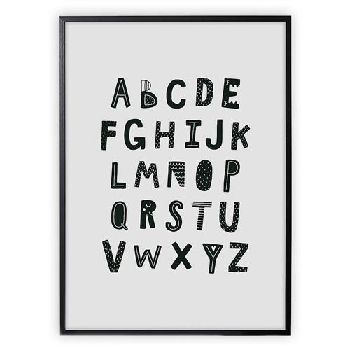 XO Posters Poster Alphabet Black One Size      Drenge, Piger