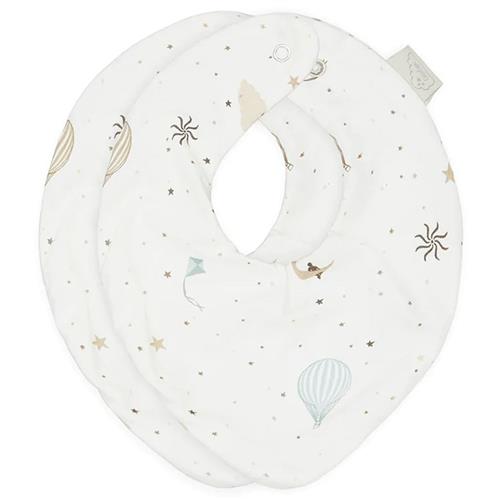 Cam Cam GOTS 2-pak Bandana Hagesmæk Dreamland  Dreamland One Size  Creme  One Size  Drenge, Piger