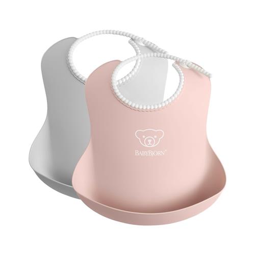 BabyBjörn 2-pak Hagesmækker Powder Pink/Grey One Size      Drenge, Piger