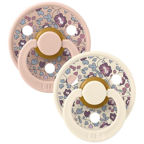 BIBS Liberty Colour Eloise 2-pak Runde Latex-sutter Blush Mix  Blush Mix 0+ Months  Lyserød  0+ måneder  Piger