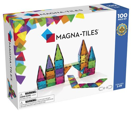 Magna-Tiles MAGNA-TILES Clear Colours 100 Pcs Clear Colours One Size  Hvid  One Size 3+ Years Drenge, Piger