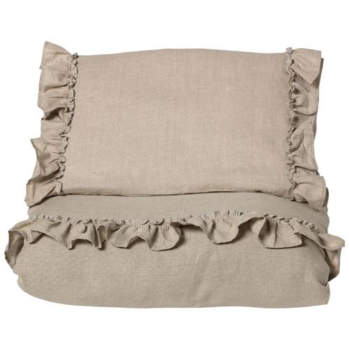 NG Baby Sengesæt Lin Ruffle Klapvogn/Krybbe Natural Beige One Size      Drenge, Piger