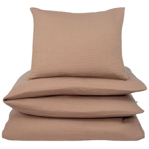 NG Baby Sæt til tremmeseng i bomuldsmuslin Brown One Size      Drenge, Piger