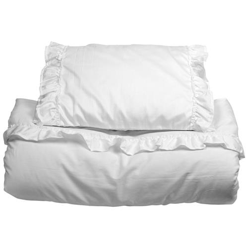 NG Baby Bomuldssengesæt Ruffle Crib/Cot White One Size      Drenge, Piger