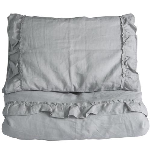 NG Baby Sæt til vugge/seng med flæse Light Grey One Size      Drenge, Piger
