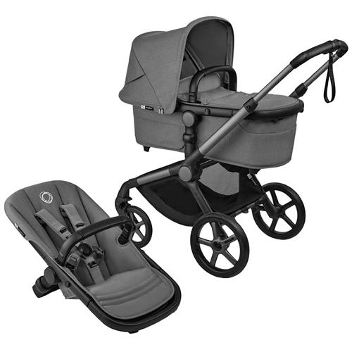 Bugaboo Bugaboo Fox 5 Renew Complete Vugge Og Sæde Klapvogn Graphite / Moon Grey One Size  Grå  One Size  Drenge, Piger