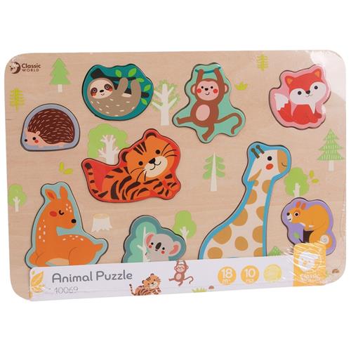 Classic World Puslespil Med Dyr Beige  2-6 Y    2-6 år 18 M+ Drenge, Piger