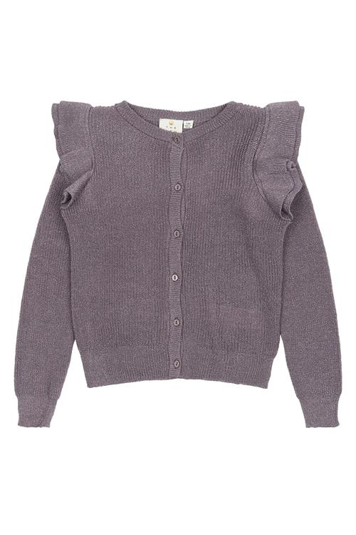The New Perla Strikket Cardigan Gray Ridge  Gray Ridge 9-10 Y  Lilla  9-10 år  Piger