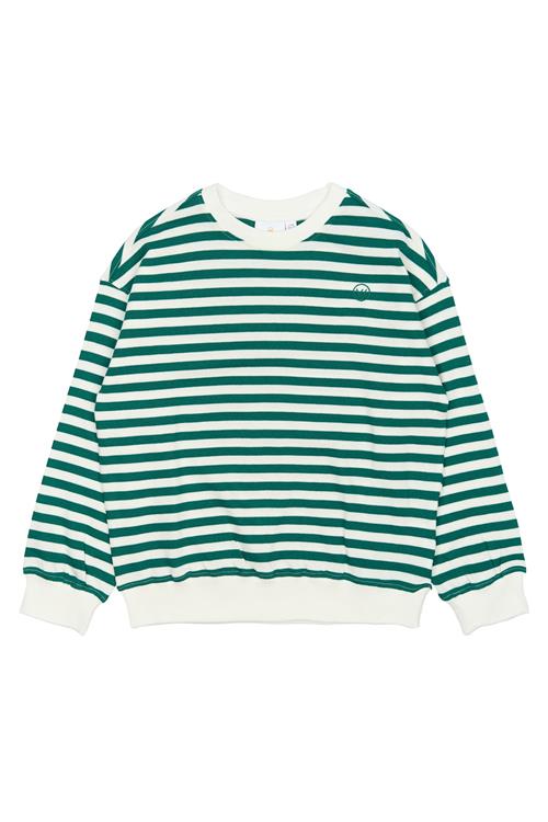 The New GOTS Nero Sweatshirt Alpine Green Striped  Alpine Green Striped 7-8 Y  Grøn  7-8 år  Drenge