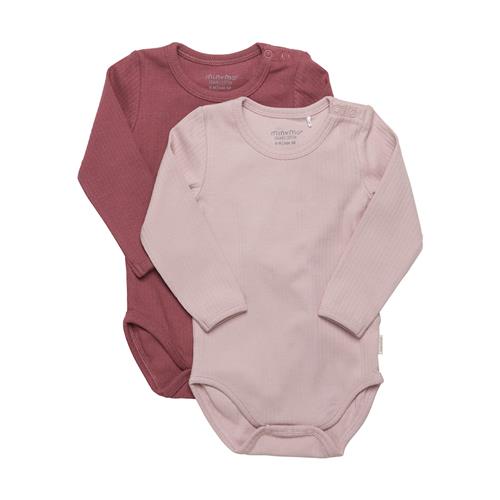 Minymo 2-pak Rib Babybodyer Goblin Blue 56 cm    56 cm  Drenge, Piger