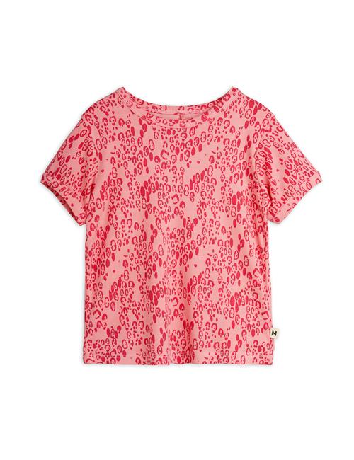 Mini Rodini GOTS Mini Leopard Aop Kortærmet T-shirt Pink  80/86 cm    80/86 cm  Drenge, Piger