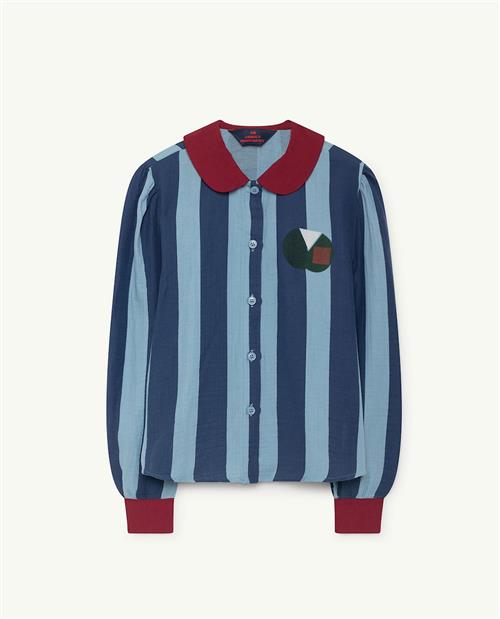 The Animals Observatory Kangaroo Shirt Blue Stripes Blue Stripes 6 Y  Blå  6 år  Piger