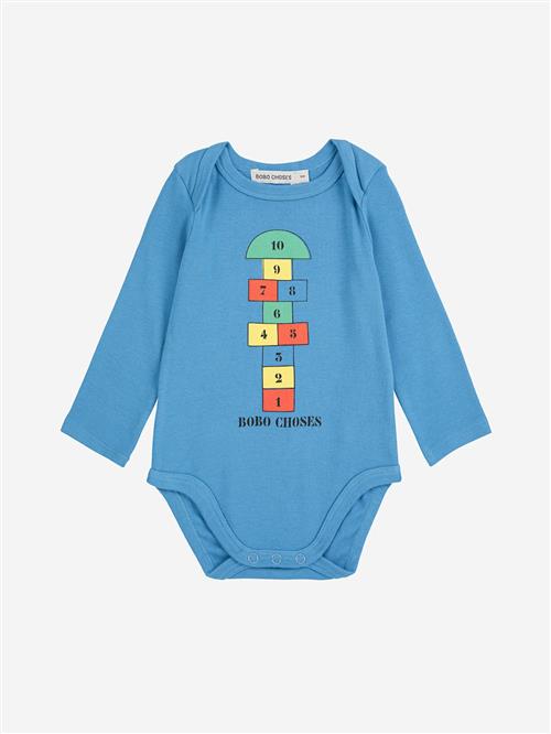Bobo Choses Hopscotch Langærmet Body Blue  Blue 18 Months  Blå  18 måneder  Drenge, Piger