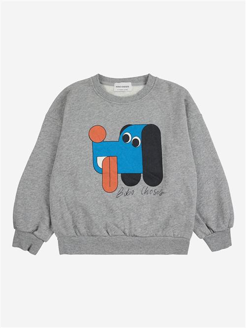 Bobo Choses Doggy Mate Sweatshirt Heather Grey  Heather Grey 10-11 Years  Grå  10-11 år  Drenge