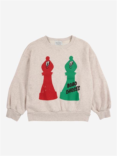 Bobo Choses Checkmate Sweatshirt Offwhite  Offwhite 4-5 Years  Hvid  4-5 år  Drenge