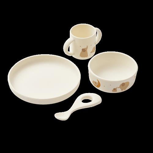 Liewood Vivi Bordservice Med Tryk Creme De La Creme  Creme De La Creme One Size  Creme  One Size 4 M+ Drenge, Piger