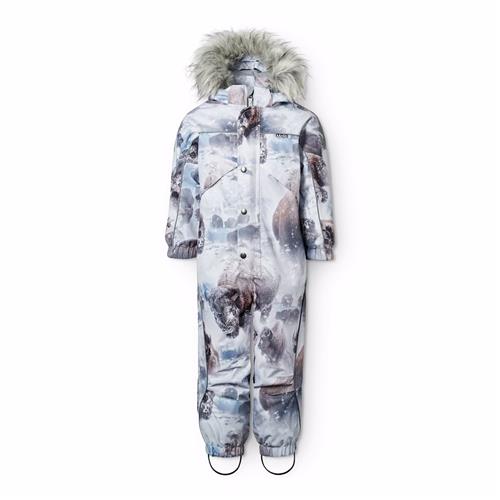 Molo Polaris Fur Vinter-overtræksdragt Bison  Bison 92 cm  Blå  92 cm  Drenge, Piger