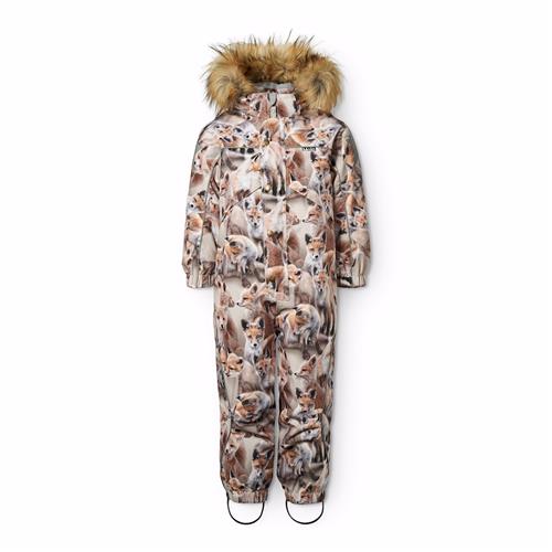 Molo Polaris Fur Vinter-overtræksdragt Playing Foxes  Playing Foxes 92 cm  Brun  92 cm  Drenge, Piger