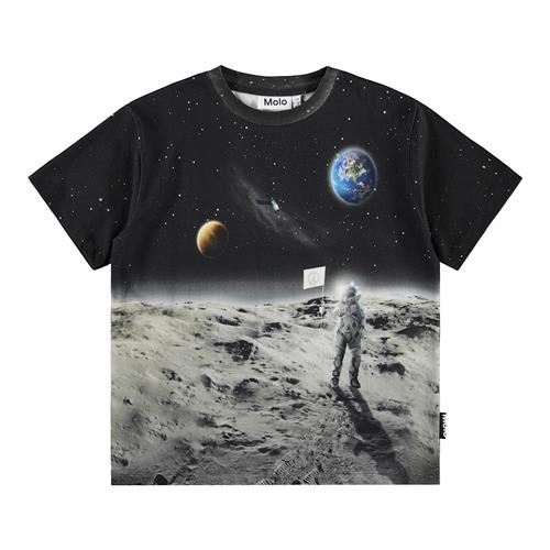 Molo Riley T-shirts Moon Traveller  Moon Traveller 104 cm  Sort  104 cm  Drenge